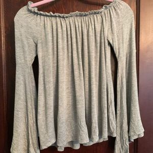 Grey Off the Shoulder shirt